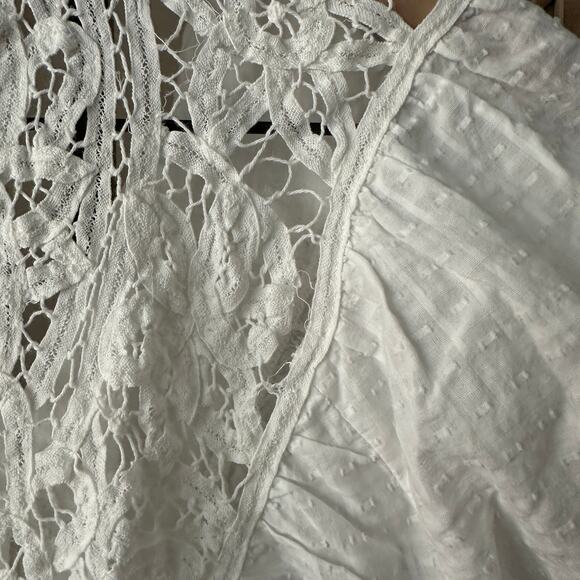Anthropologie Pilcro Lace Back Button Down Long Sleeve Blouse White Small - Picture 7 of 7